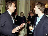 Tony Blair and Noel Gallagher